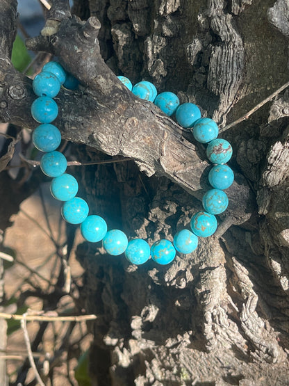 Blue Turquoise **Color enhanced Gemstone Bracelet