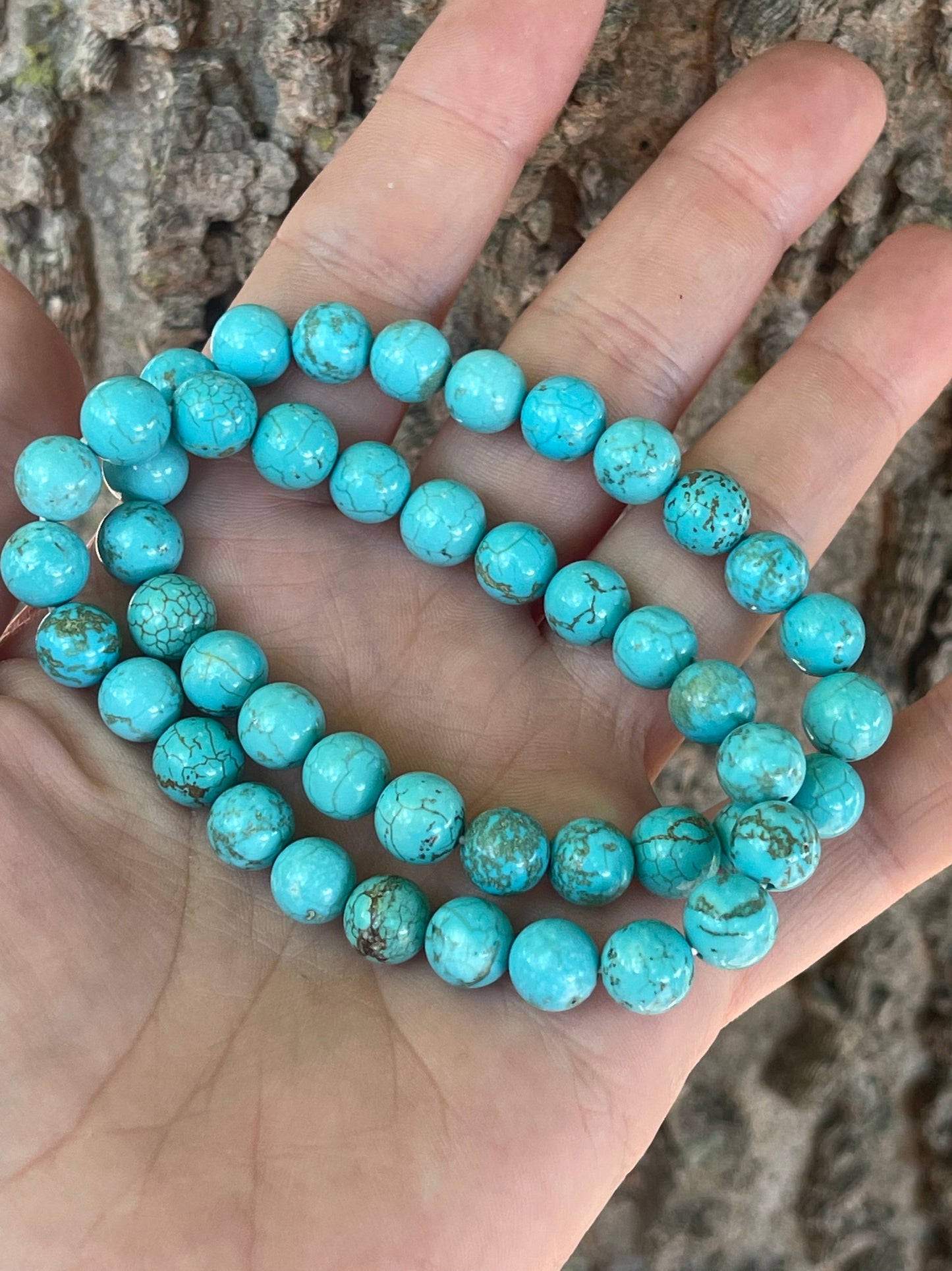 Blue Turquoise **Color enhanced Gemstone Bracelet