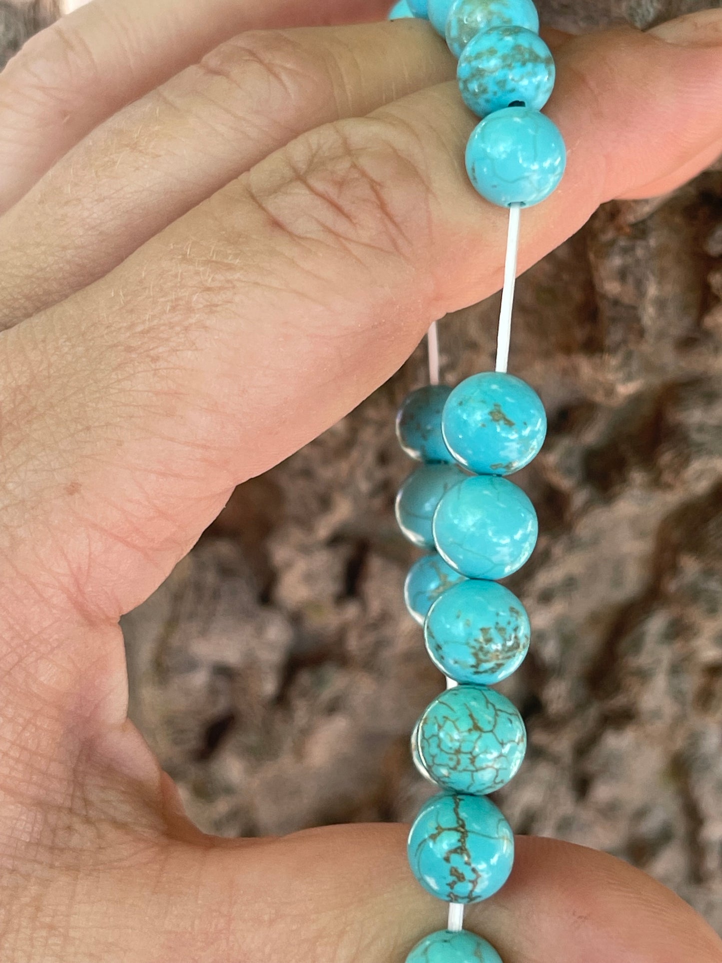 Blue Turquoise **Color enhanced Gemstone Bracelet