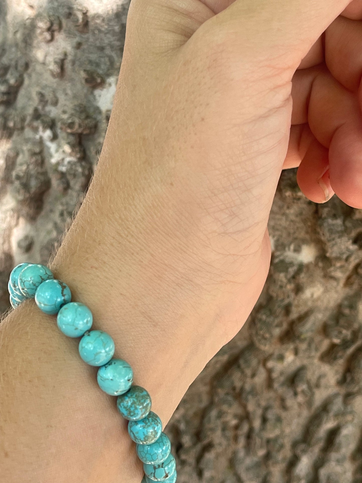 Blue Turquoise **Color enhanced Gemstone Bracelet