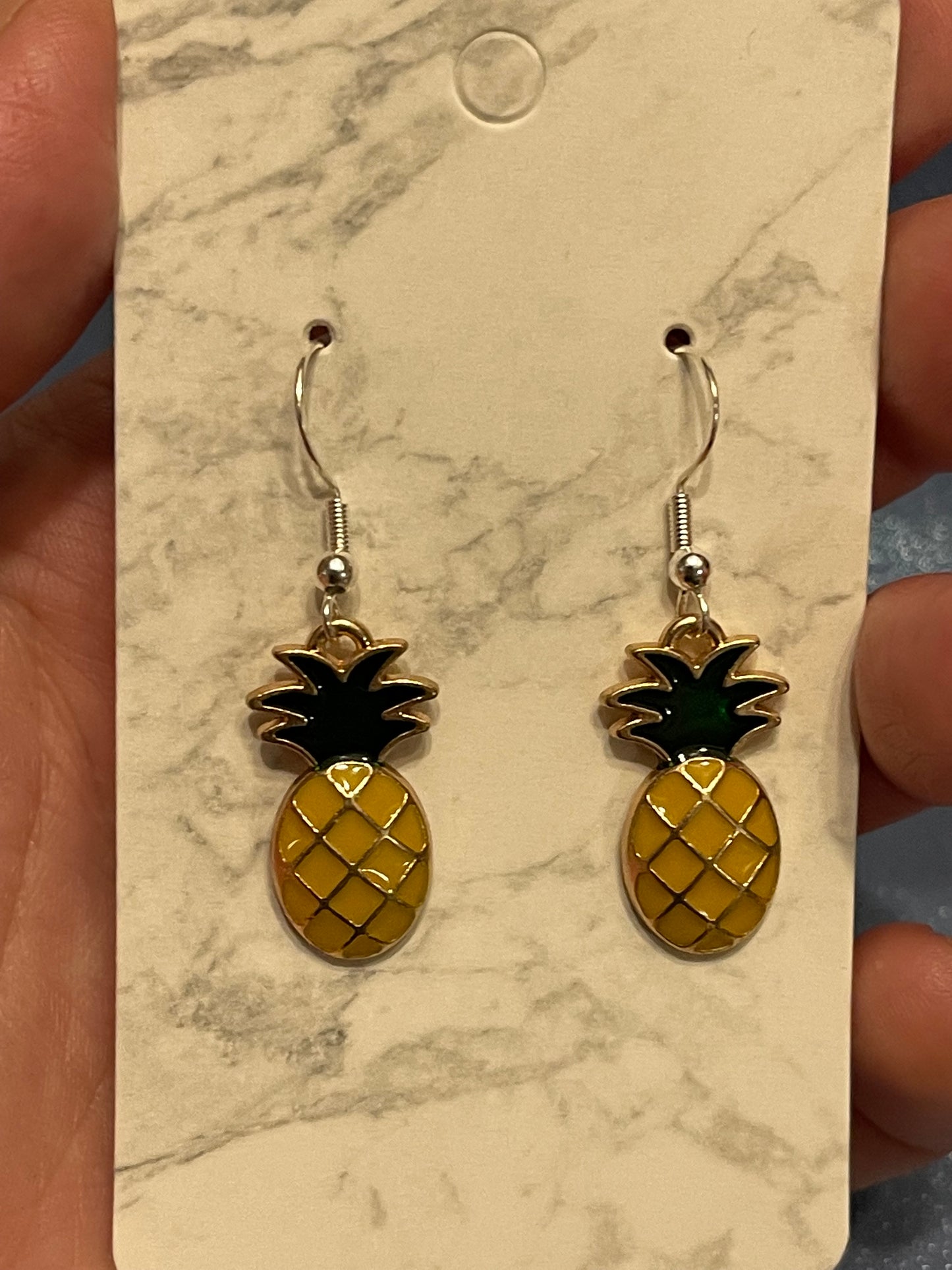 Pineapple Sterling Silver Earrings