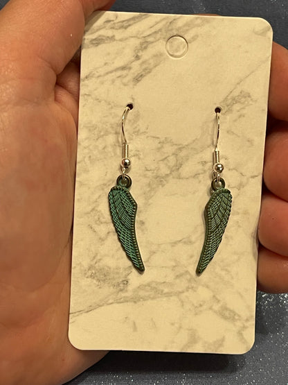 Metal Wing Sterling Silver Earrings