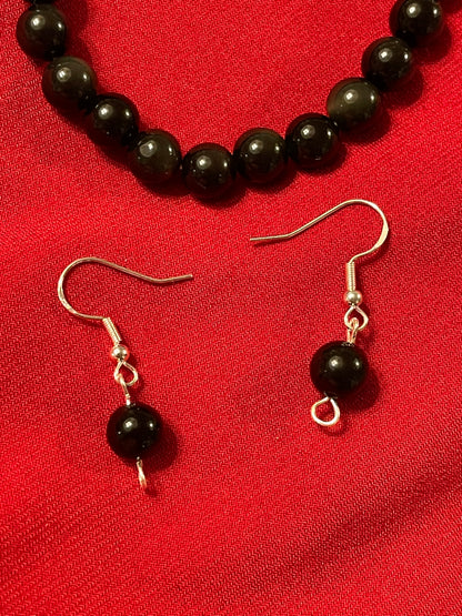 Obsidian Gemstone Earrings