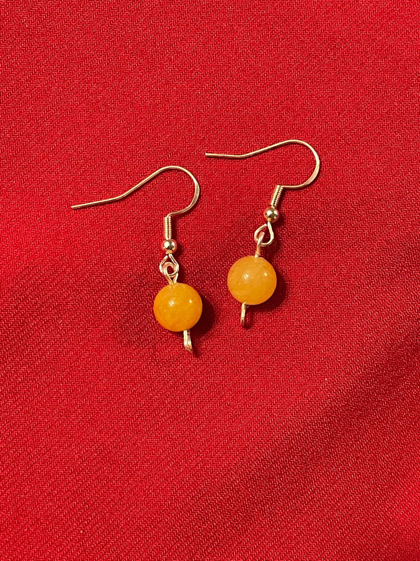 Yellow Jade Gemstone Earrings