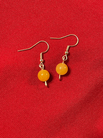 Yellow Jade Gemstone Earrings