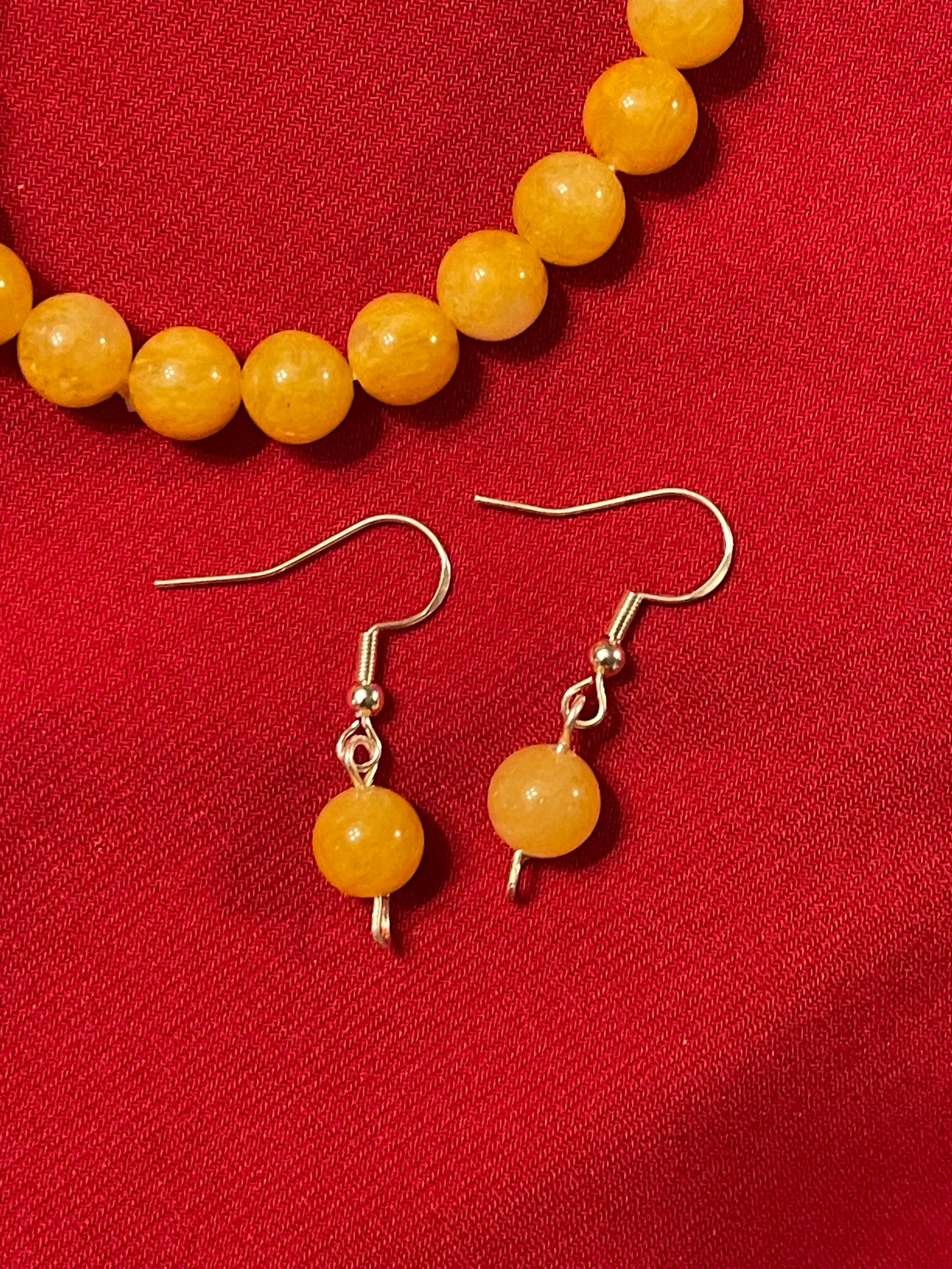 Yellow Jade Gemstone Earrings