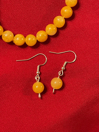 Yellow Jade Gemstone Earrings