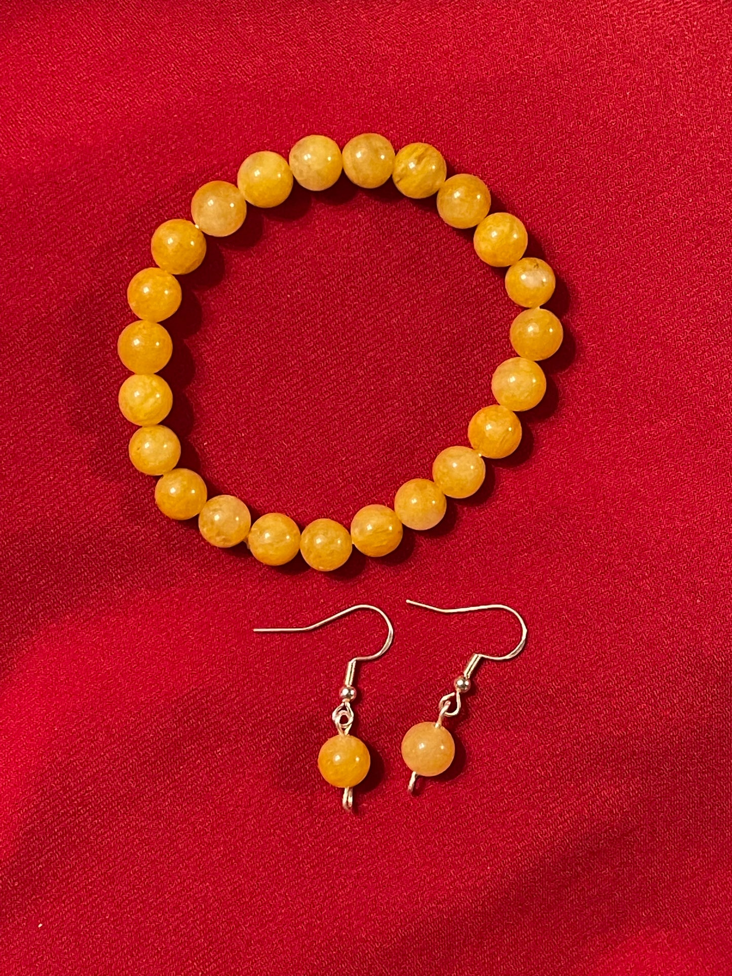 Yellow Jade Gemstone Earrings