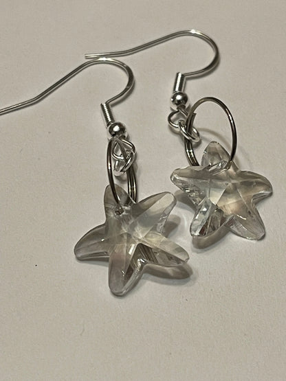 Starfish Glass Sterling Silver Eearrings