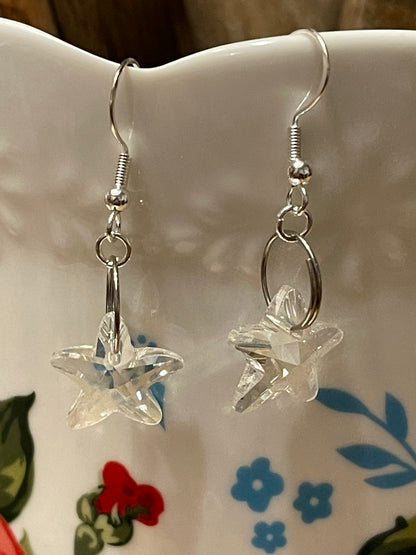 Starfish Glass Sterling Silver Eearrings