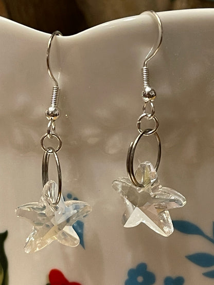 Starfish Glass Sterling Silver Eearrings