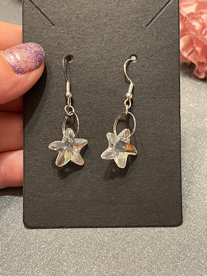 Starfish Glass Sterling Silver Eearrings