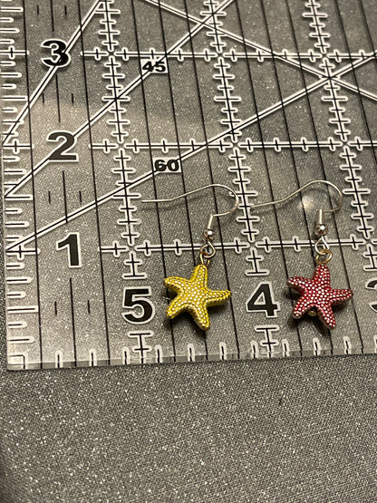 Sterling Silver Metal Starfish Earrings