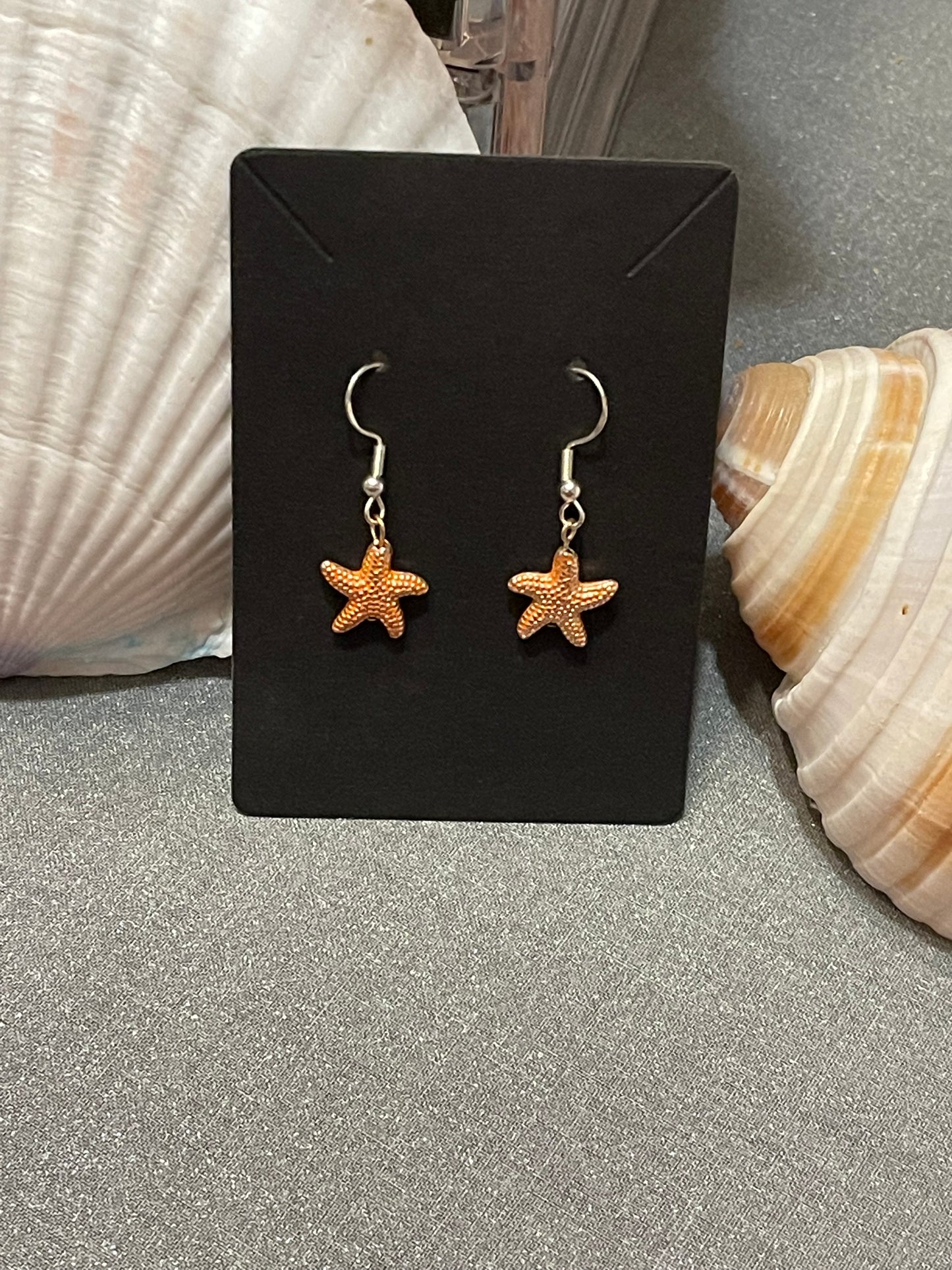 Sterling Silver Metal Starfish Earrings