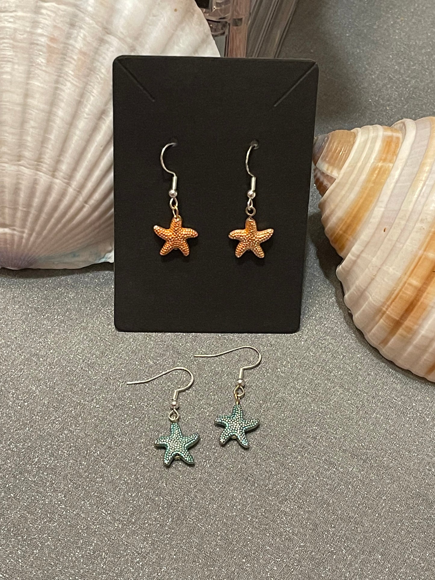 Sterling Silver Metal Starfish Earrings