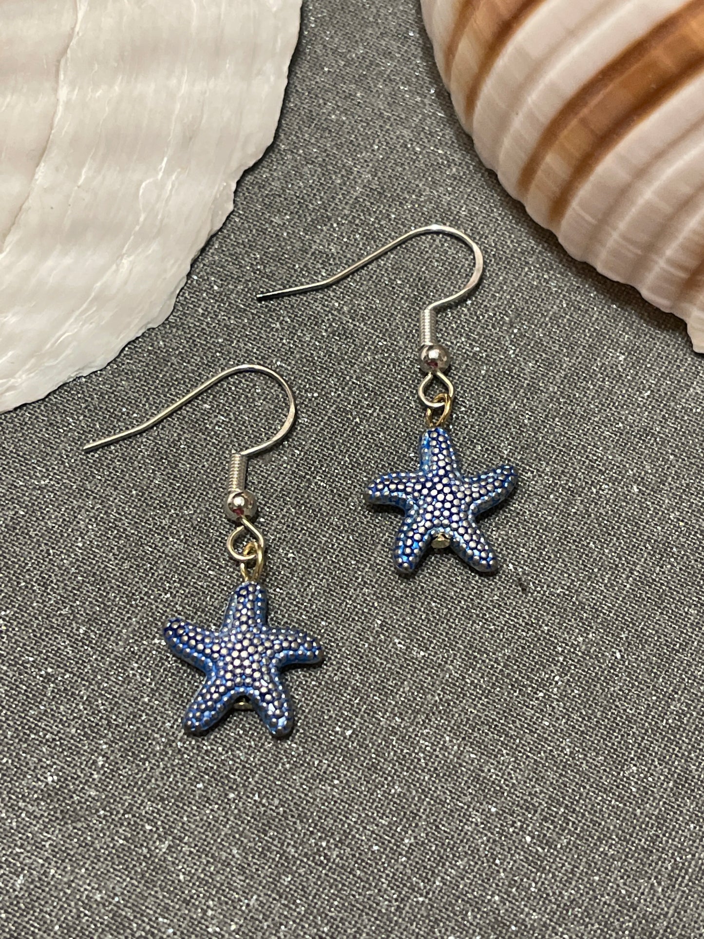 Sterling Silver Metal Starfish Earrings