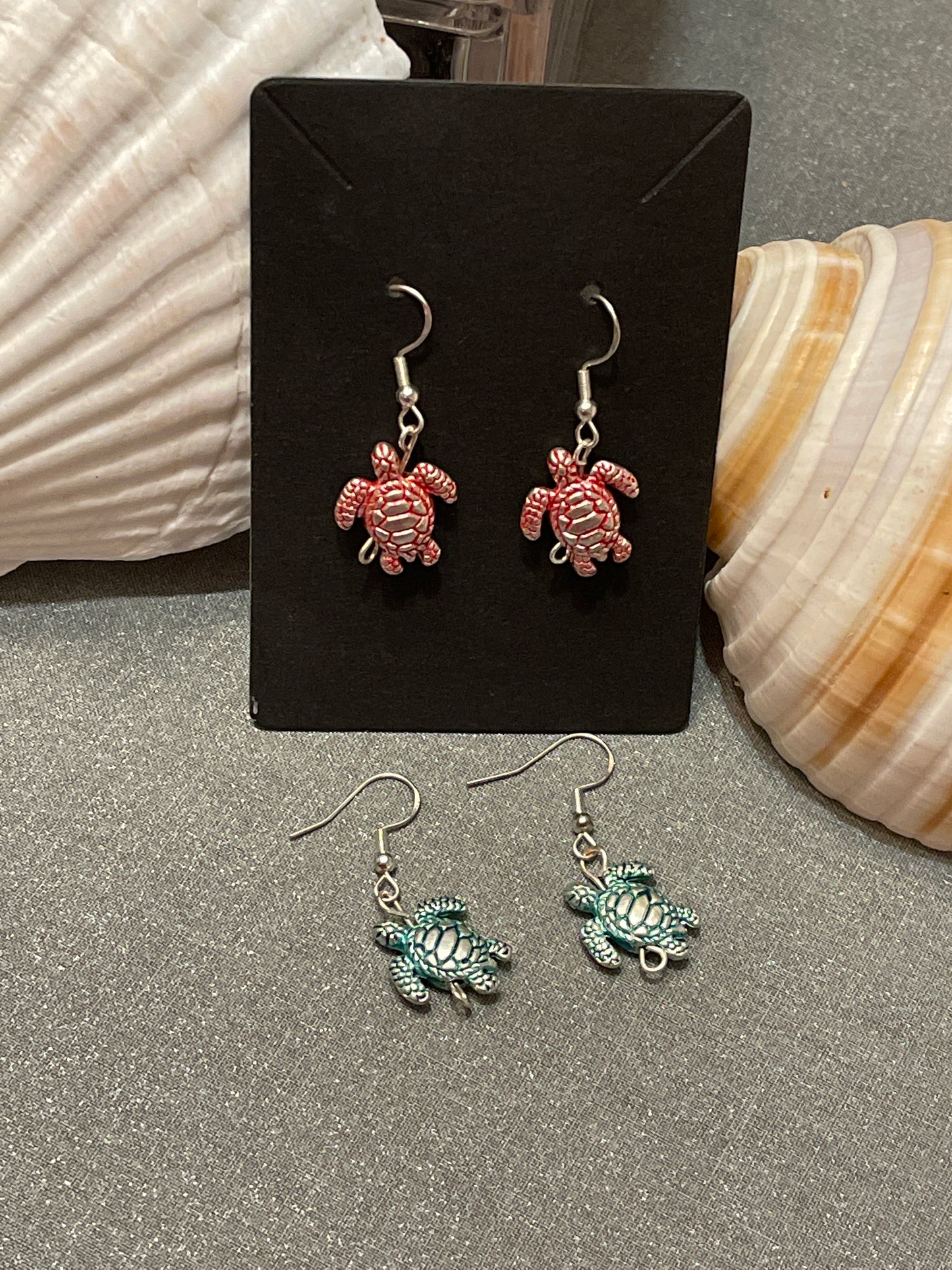 Metal Turtle Sterling Silver Earrings