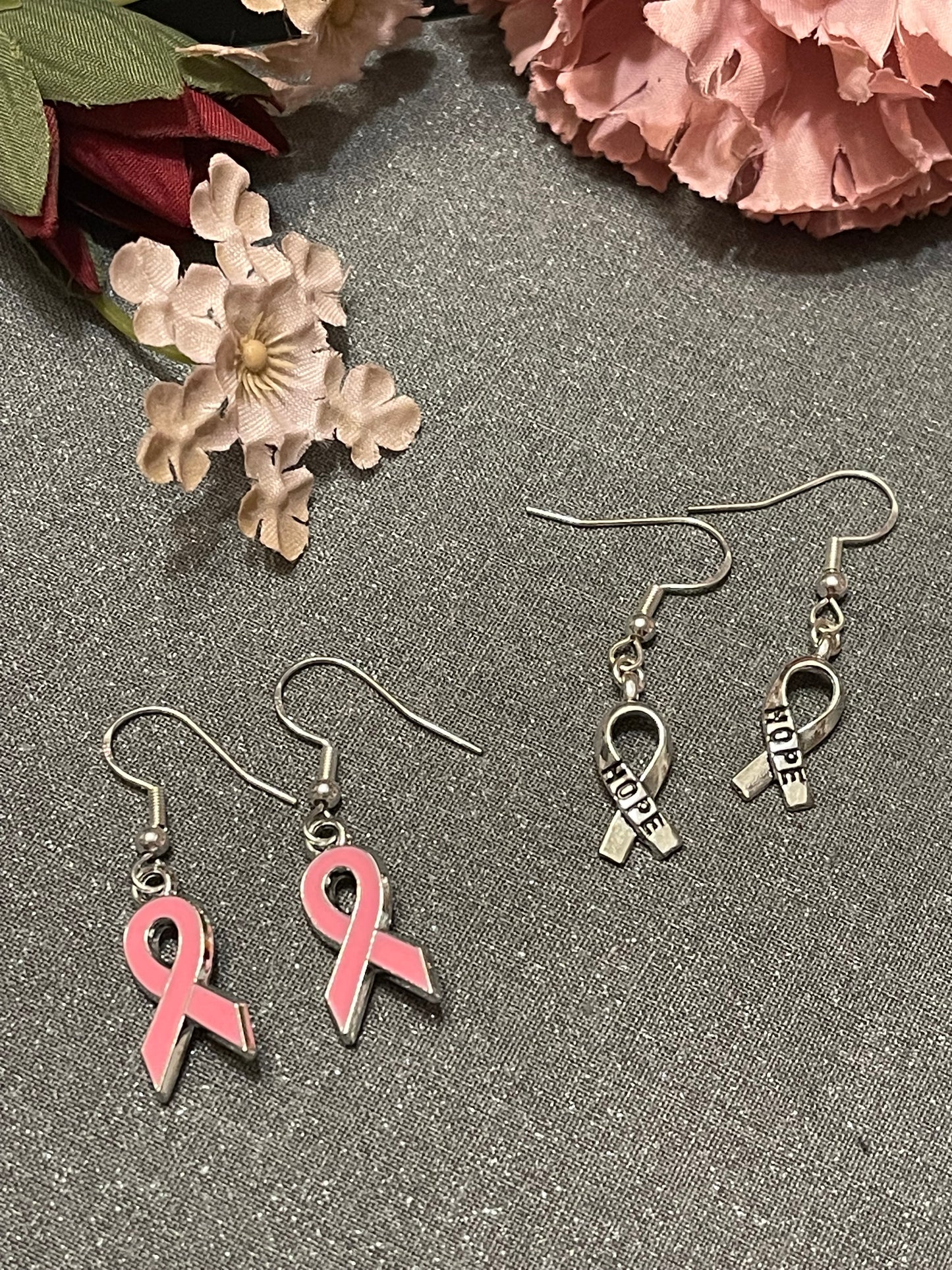 Pink Breast Cancer Earrings