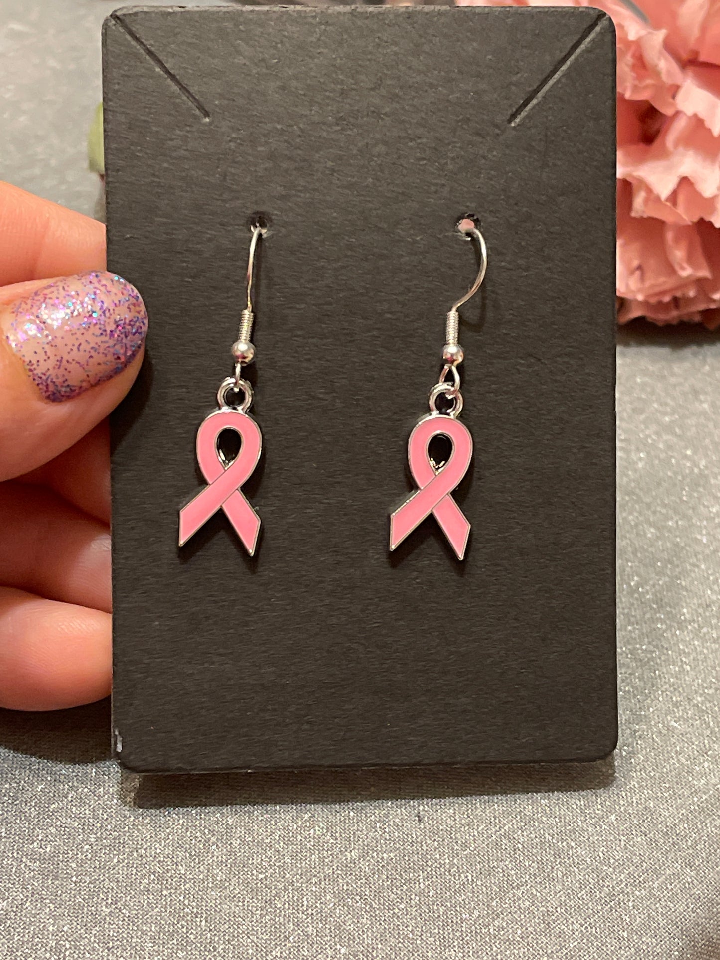 Pink Breast Cancer Earrings