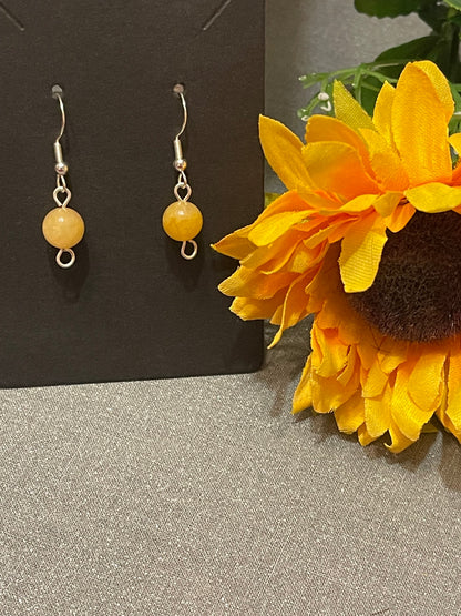 Yellow Jade Gemstone Earrings