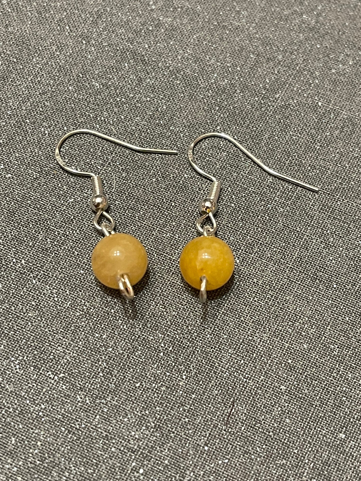 Yellow Jade Gemstone Earrings