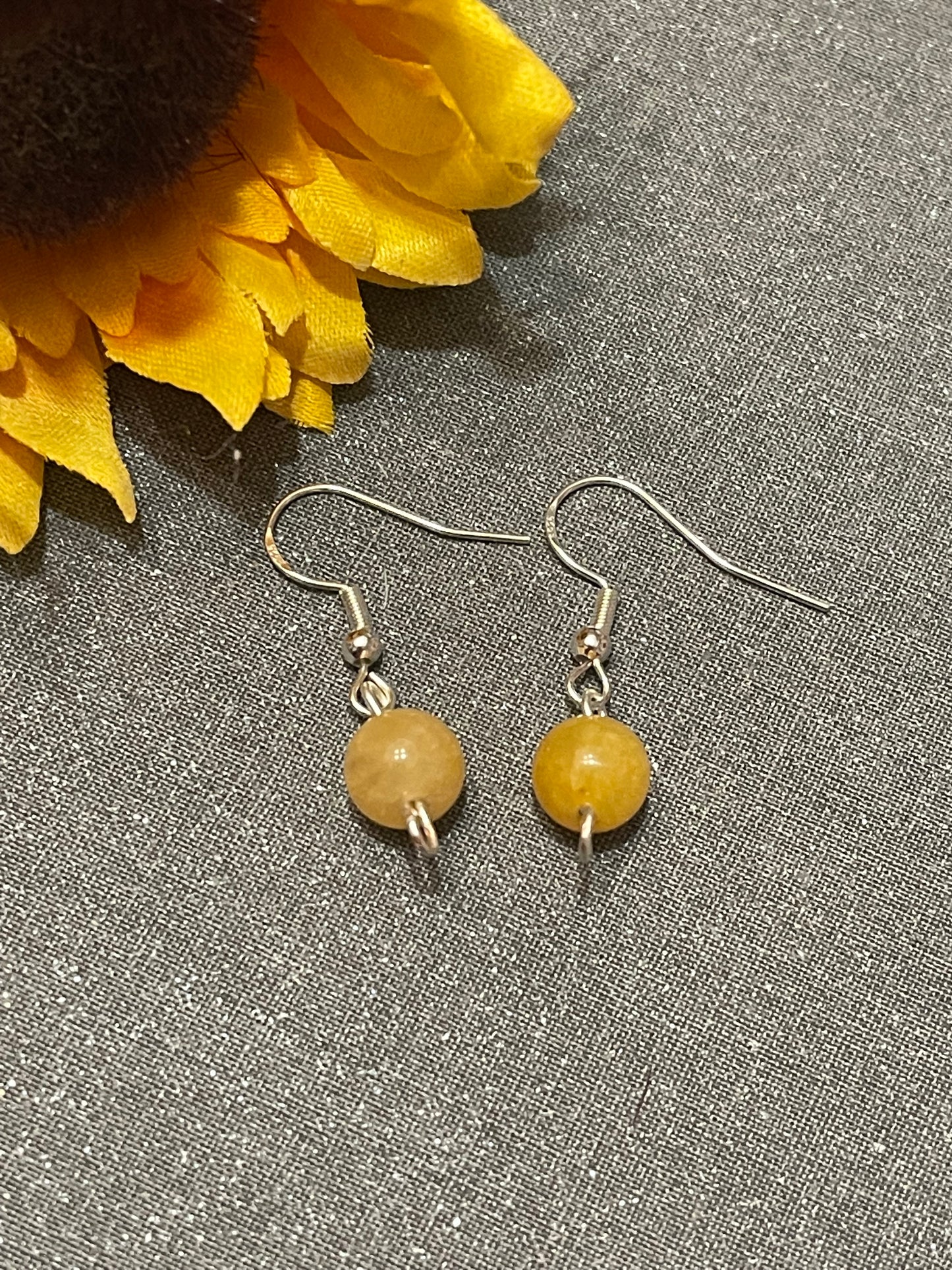 Yellow Jade Gemstone Earrings