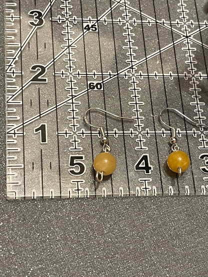 Yellow Jade Gemstone Earrings