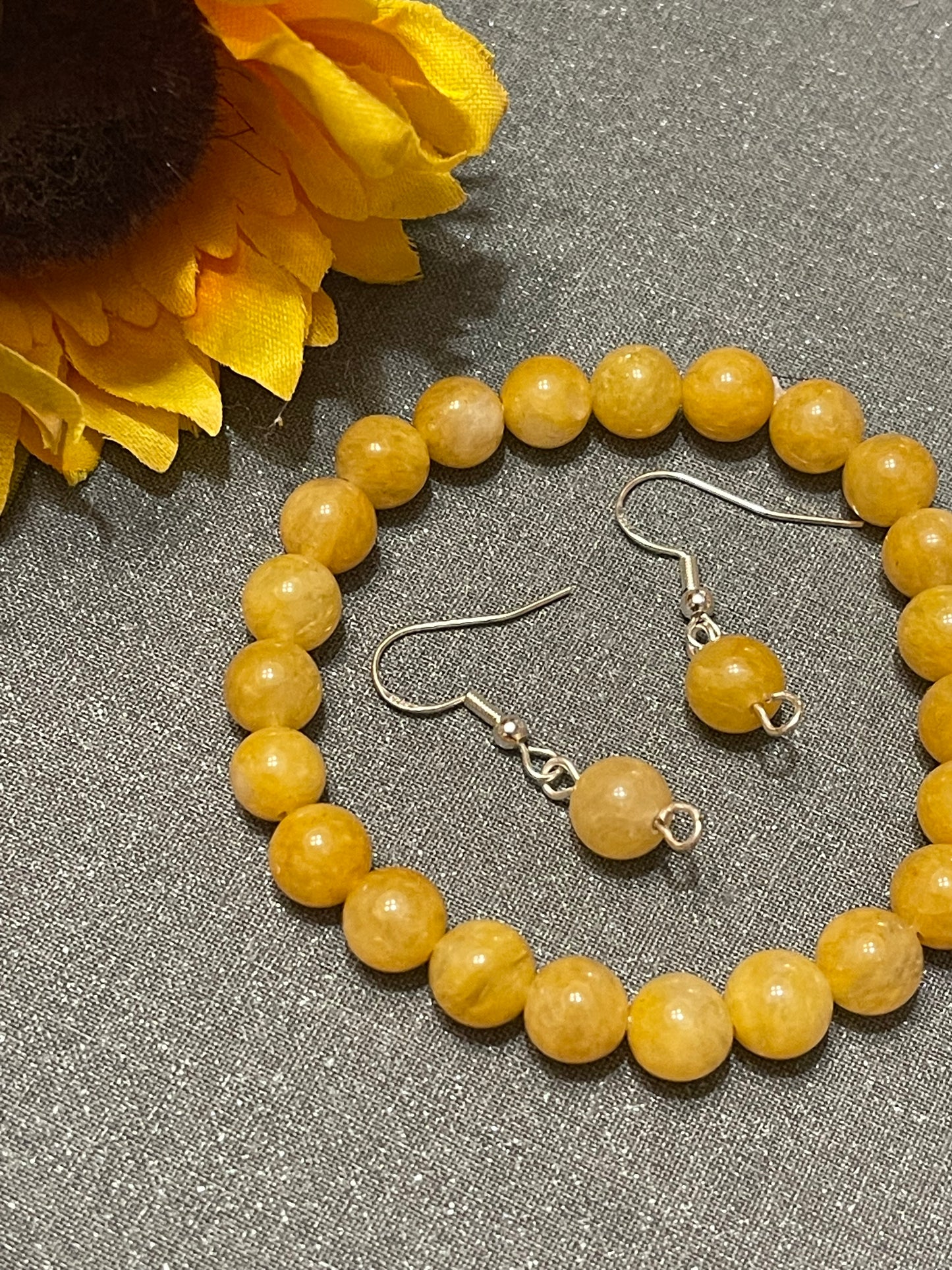 Yellow Jade Gemstone Bracelet