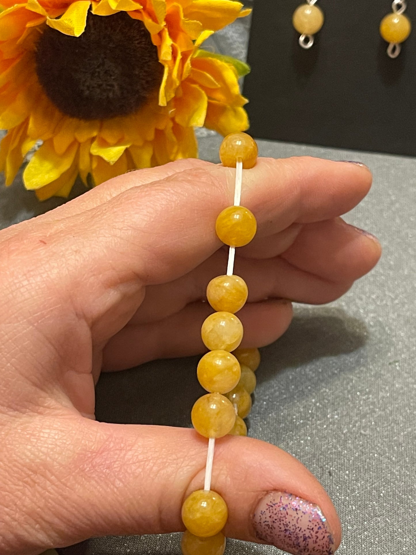 Yellow Jade Gemstone Bracelet