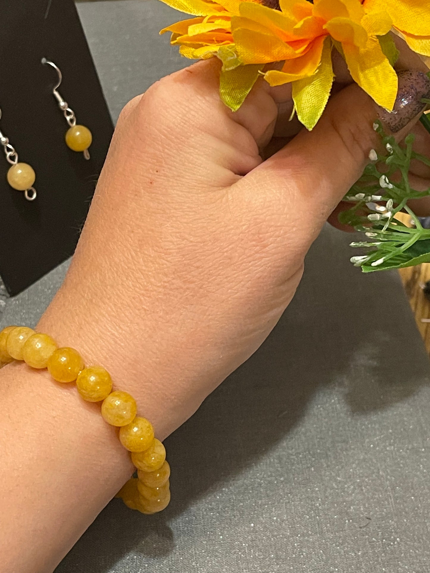 Yellow Jade Gemstone Bracelet