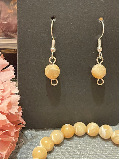 Natural Mother of Pearl Gemstone Earrings