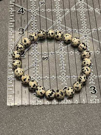 Dalmatian Gemstone 7 inch Stretch Bracelet