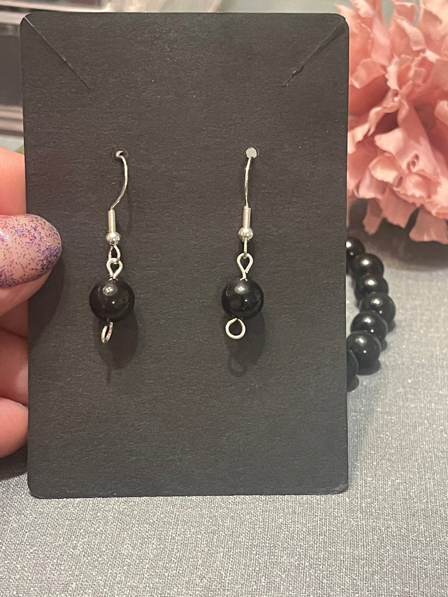 Obsidian Gemstone Earrings