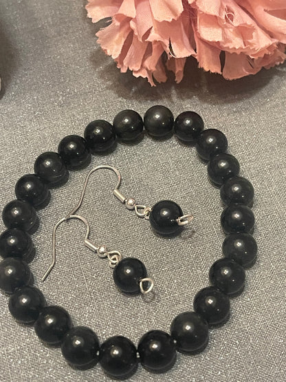 Obsidian Gemstone Earrings