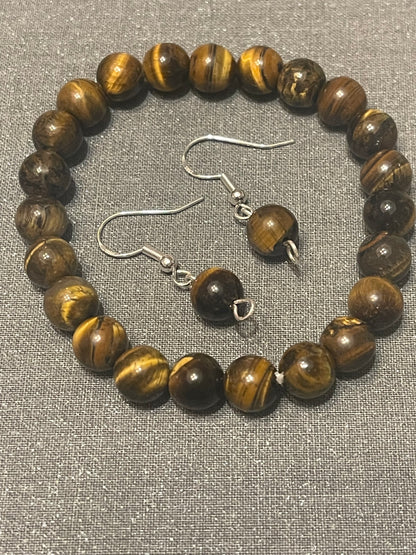 Tiger Eye Gemstone Earrings