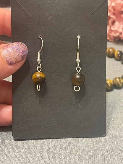 Tiger Eye Gemstone Earrings