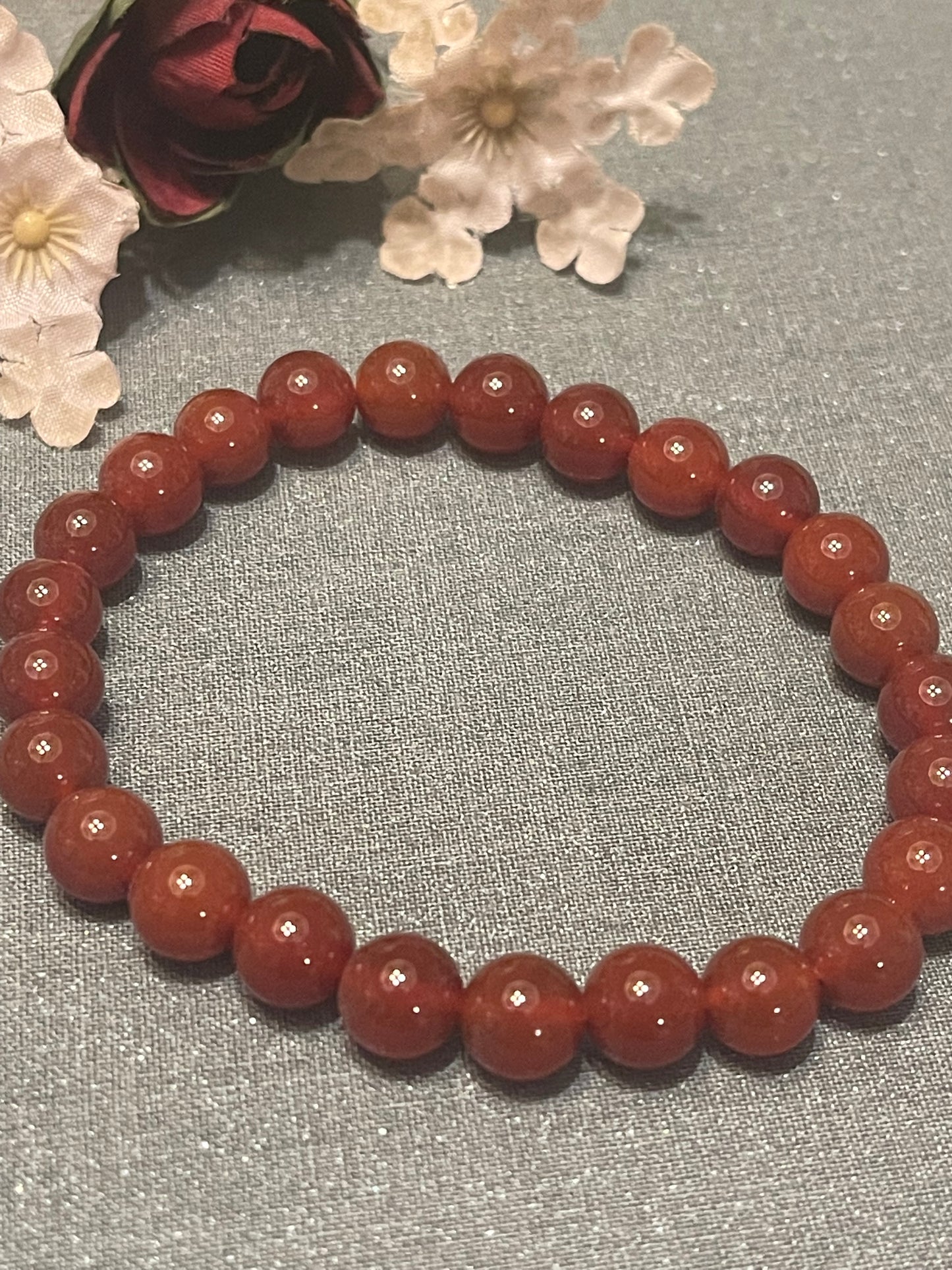 Red Agate Gemstone Bracelet