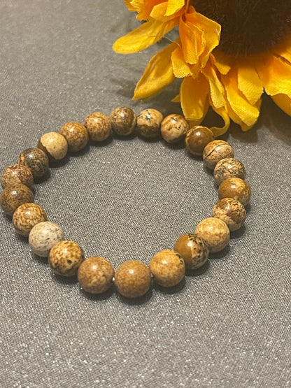 Brown Picture Jasper Gemstone Bracelet