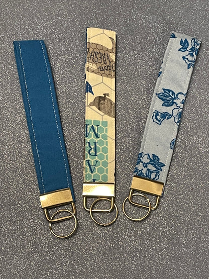 Blue Keychain Wristlets